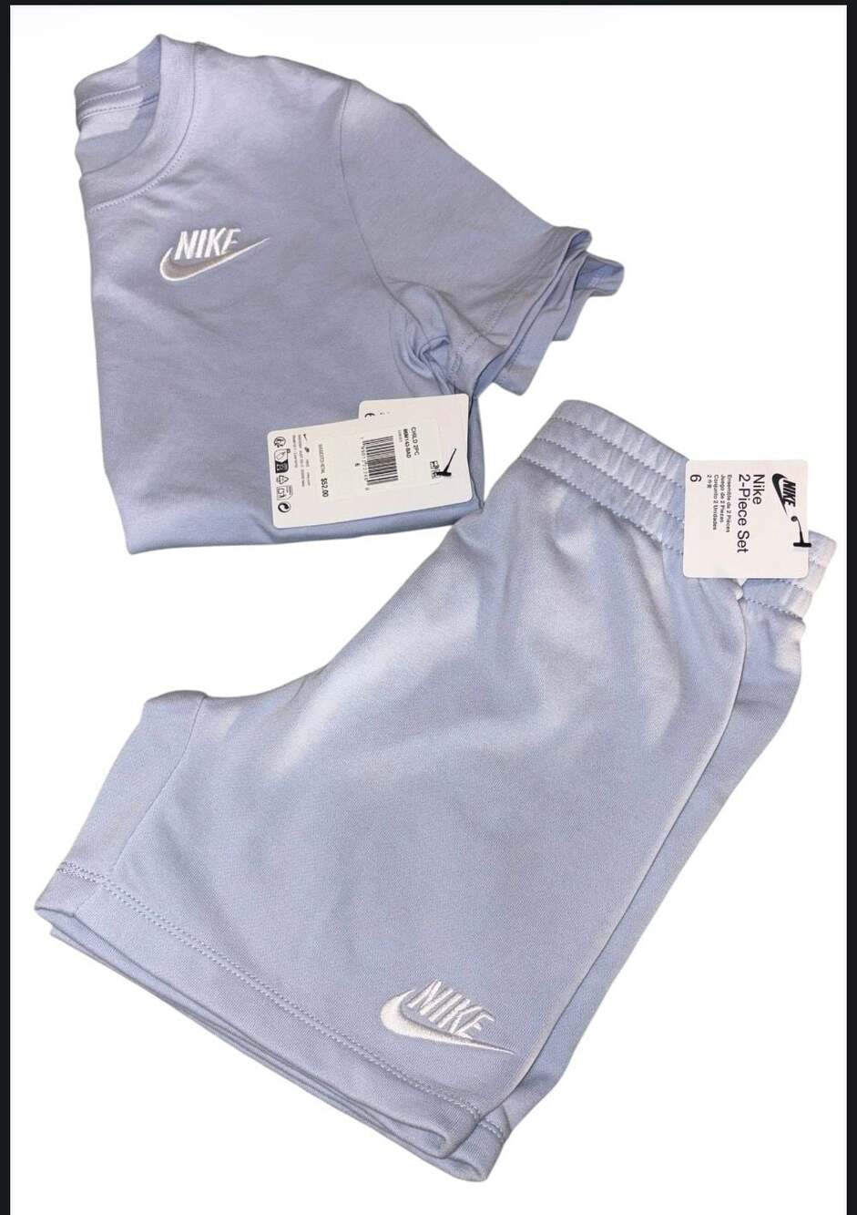 Nike Kids 2-Piece Set T-Shirt and Shorts Light Blue Size 6